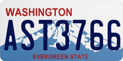 WA license plate AST3766