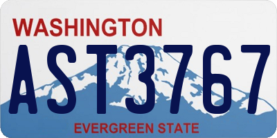 WA license plate AST3767