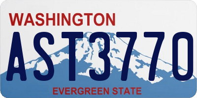WA license plate AST3770