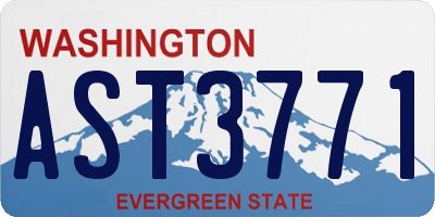 WA license plate AST3771