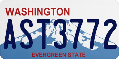 WA license plate AST3772
