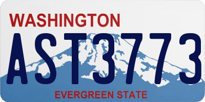 WA license plate AST3773