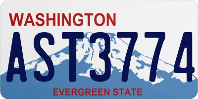 WA license plate AST3774
