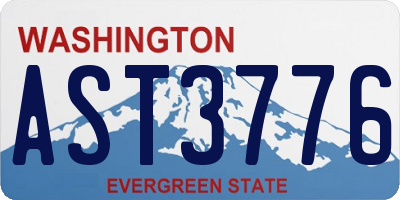 WA license plate AST3776