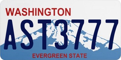 WA license plate AST3777