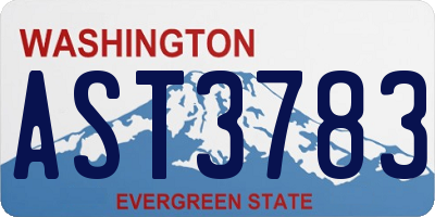 WA license plate AST3783