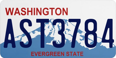 WA license plate AST3784
