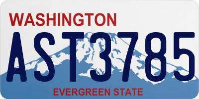 WA license plate AST3785