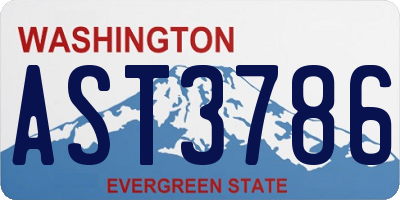 WA license plate AST3786