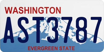 WA license plate AST3787
