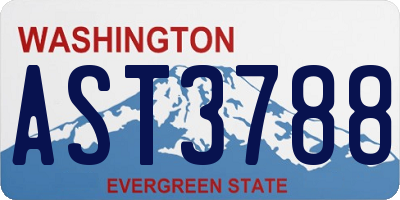 WA license plate AST3788