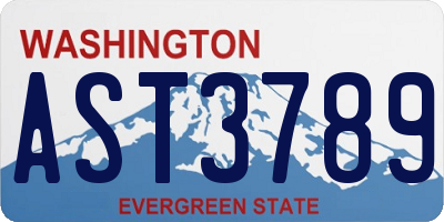 WA license plate AST3789
