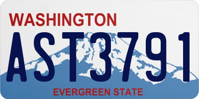 WA license plate AST3791