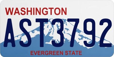 WA license plate AST3792