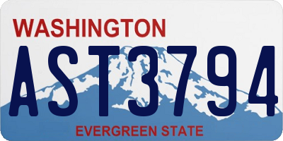 WA license plate AST3794