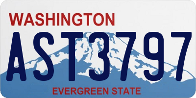 WA license plate AST3797