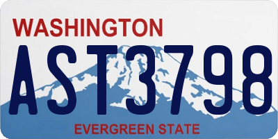 WA license plate AST3798