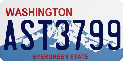 WA license plate AST3799