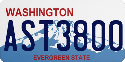 WA license plate AST3800