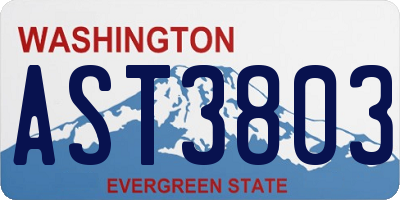 WA license plate AST3803