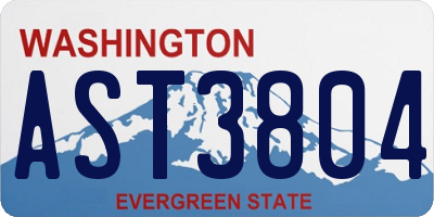 WA license plate AST3804