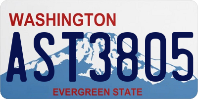 WA license plate AST3805