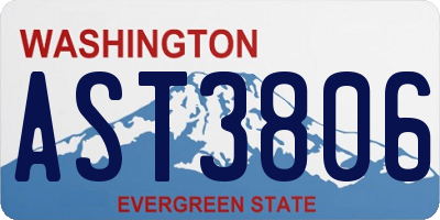 WA license plate AST3806