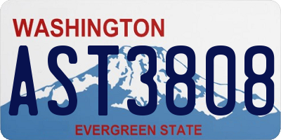 WA license plate AST3808