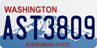 WA license plate AST3809