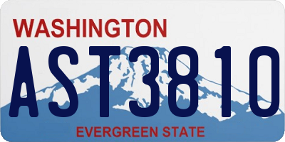 WA license plate AST3810