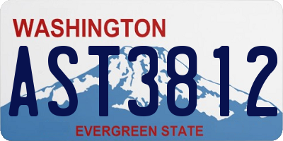 WA license plate AST3812