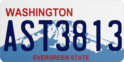 WA license plate AST3813