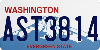 WA license plate AST3814
