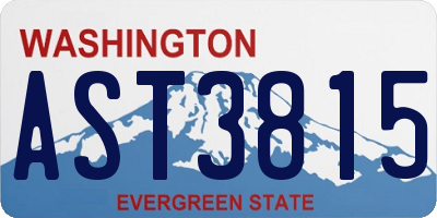 WA license plate AST3815