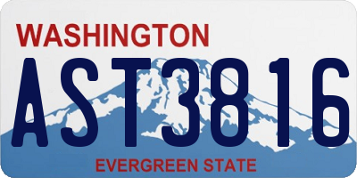 WA license plate AST3816