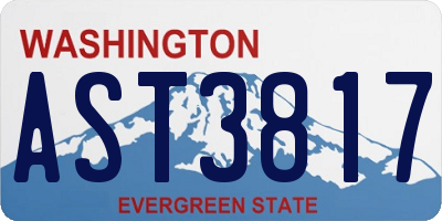 WA license plate AST3817