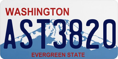 WA license plate AST3820