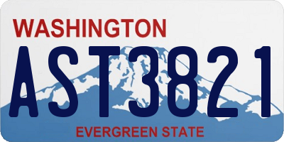 WA license plate AST3821