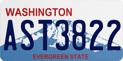 WA license plate AST3822