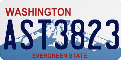WA license plate AST3823