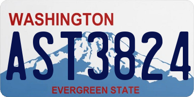 WA license plate AST3824