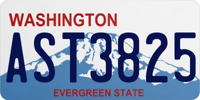WA license plate AST3825