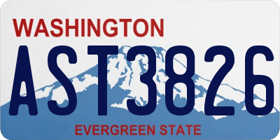WA license plate AST3826