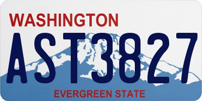 WA license plate AST3827