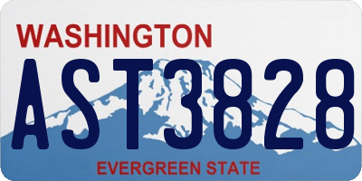 WA license plate AST3828