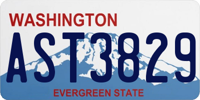 WA license plate AST3829