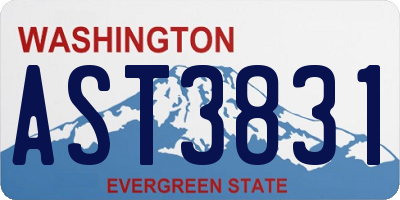 WA license plate AST3831