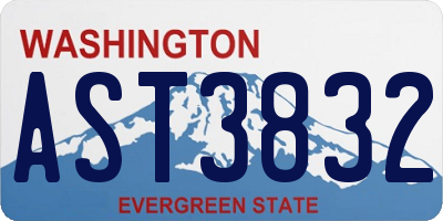 WA license plate AST3832