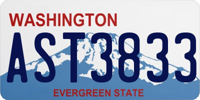 WA license plate AST3833