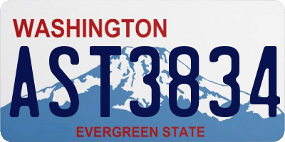 WA license plate AST3834
